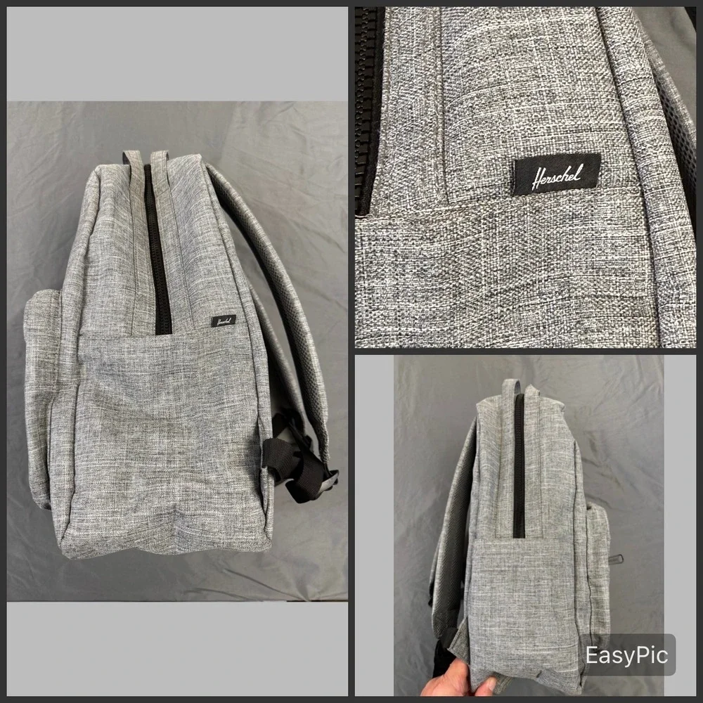 Herschel Supply Co Heritage Backpack Grey Crosshatch Striped Liner School Bag